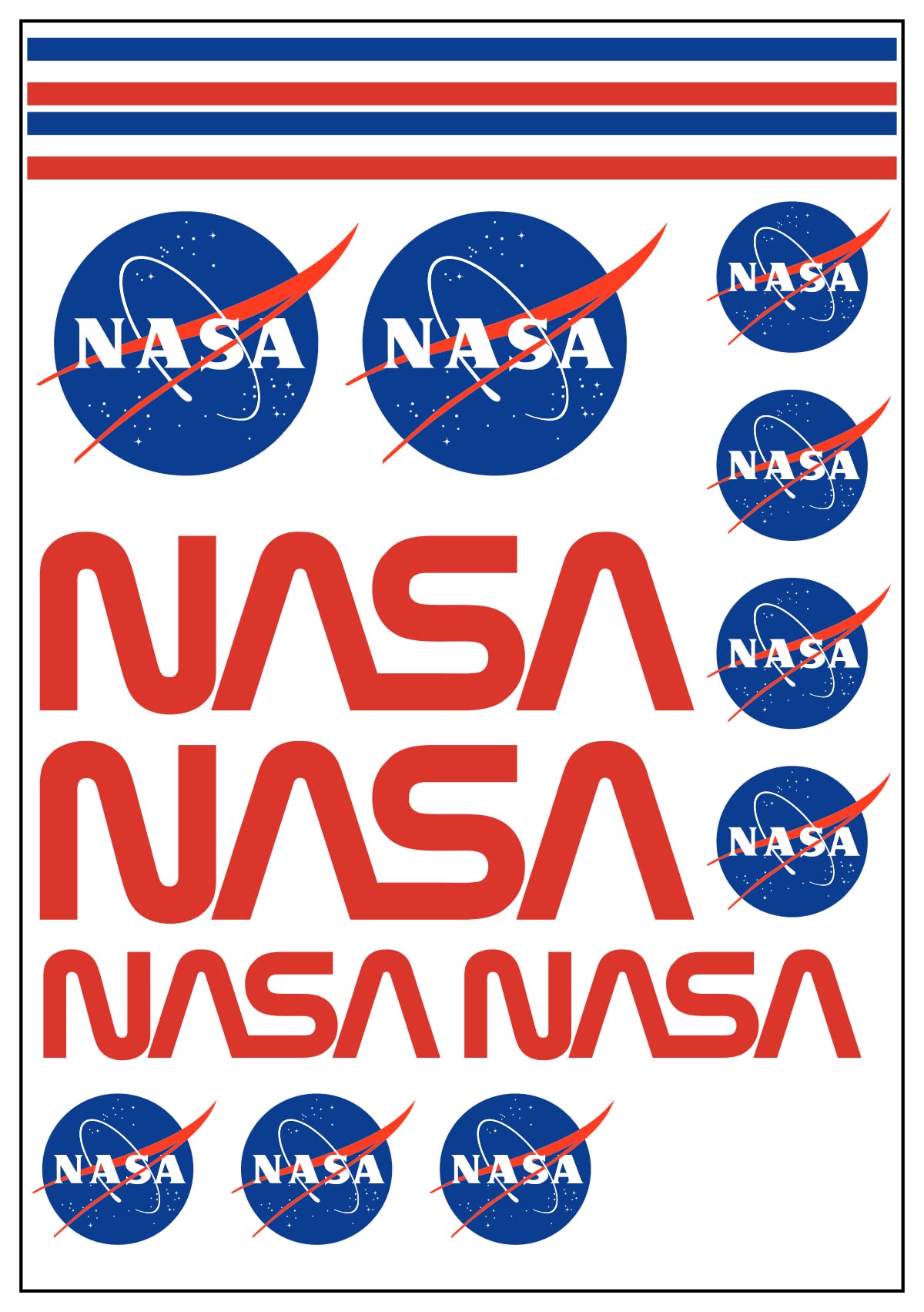 aprom NASA Aufkleber Karte Sticker-Bogen - Stadt PKW Auto Fahne Flagge Decal 17x24 cm - Viele Motive von aprom