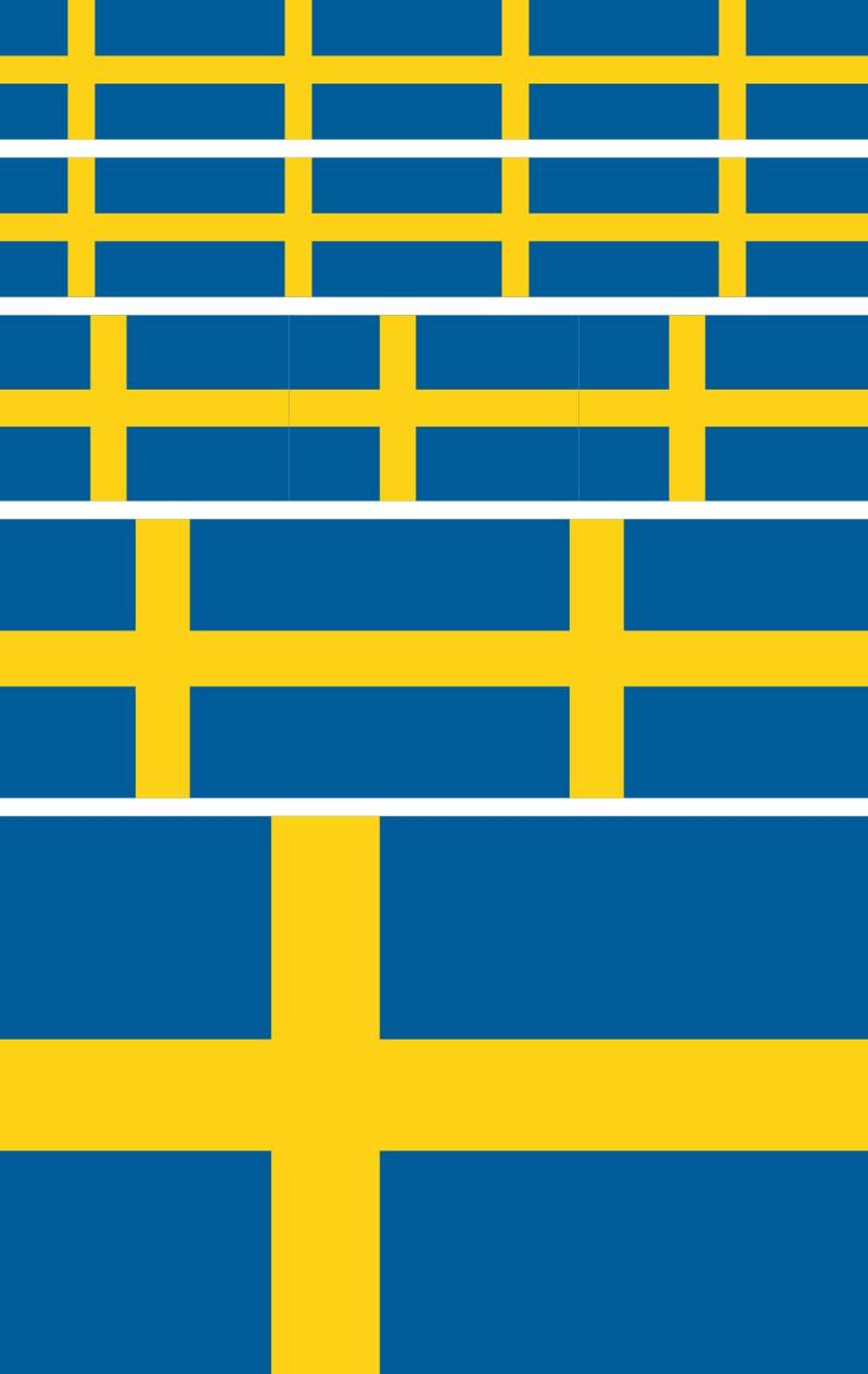 aprom Schweden Aufkleber Flagge Fahne - 14 Stück - Bogen Set - PKW Motorrad PC Quad Modellautos - A6 von aprom