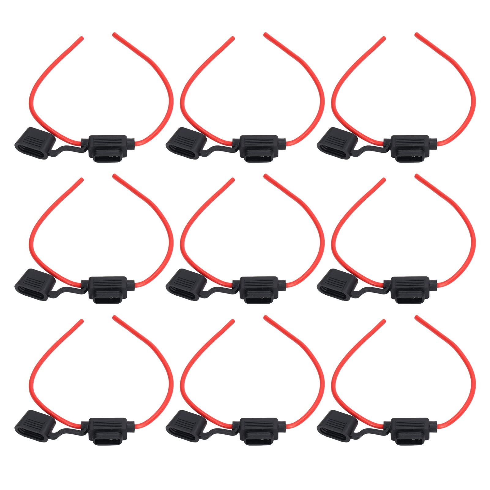 10 Set Inline -Halter -Schmelzenwiderstand Easy Kabelhalter mit 14AWG, 20a (16AWG, 15A) von aqxreight