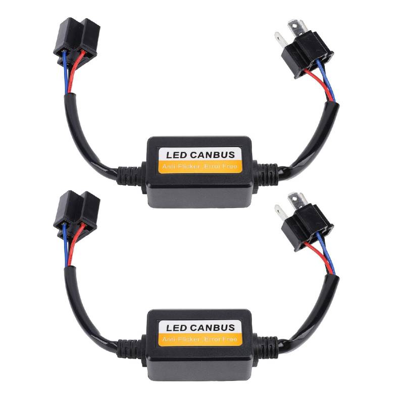 2pcs H4 LED Canbus Warning Canceller Decoder DC 9 Bis 16 V Stecker und Spiel Anti Flackering LED -Scheinwerferwiderstand Decodierer Hoher Haltbarkeit von aqxreight