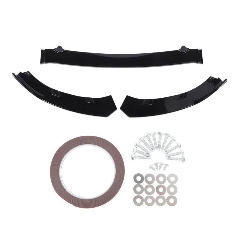 3 PCs Vordere Stoßfänger Lippensplitter Glänzender Schwarzer Rennsport -Look Aerodynamische Vordere Stoßfänger Lippendiffusor Ersatz für MX 5 Miata ND 2016 von aqxreight
