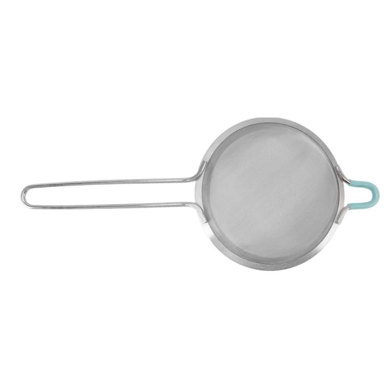 60 Mesh Feines Sieb, Handgehaltenes Mehlsieb aus Edelstahl mit Langem Griff für die Küche (14cm) von aqxreight