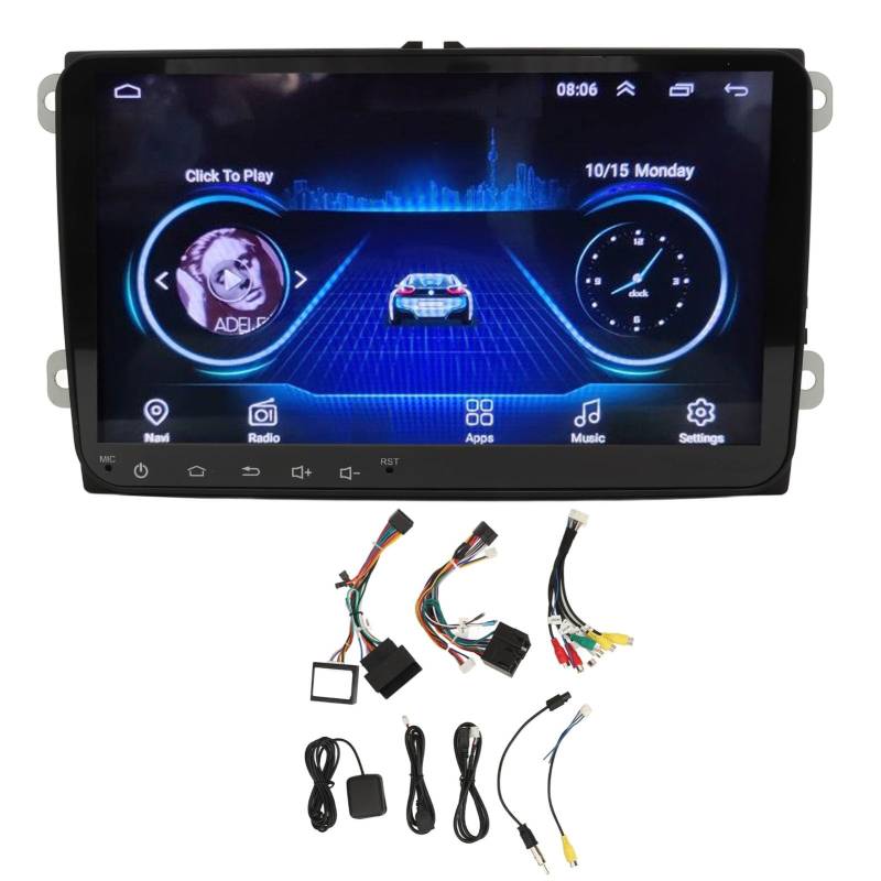 Auto-Stereo-Radio, 9 Zoll Auto-Stereo-Radio für Android 12 HD Touchscreen GPS-Navigation Ersatz für Seat Altea Toledo von aqxreight