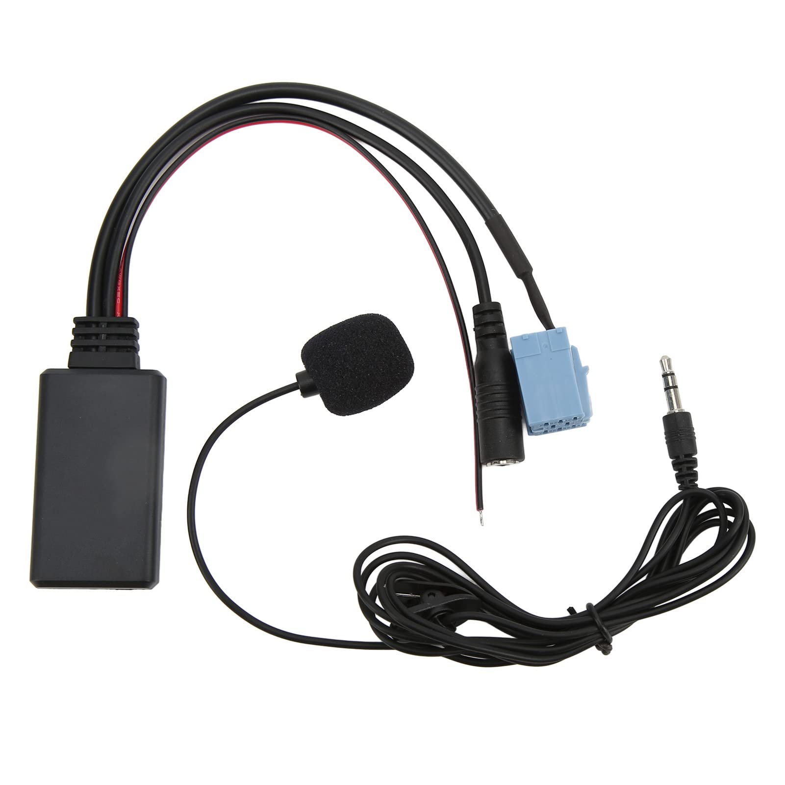 Bluetooth AUX IN Kabel, 7 607 897 093, 3,5mm Klinke ISO 8Pin Bluetooth5.0 AUX IN Kabel Freisprechmikrofon Ersatz für Bora für Blaupunkt von aqxreight