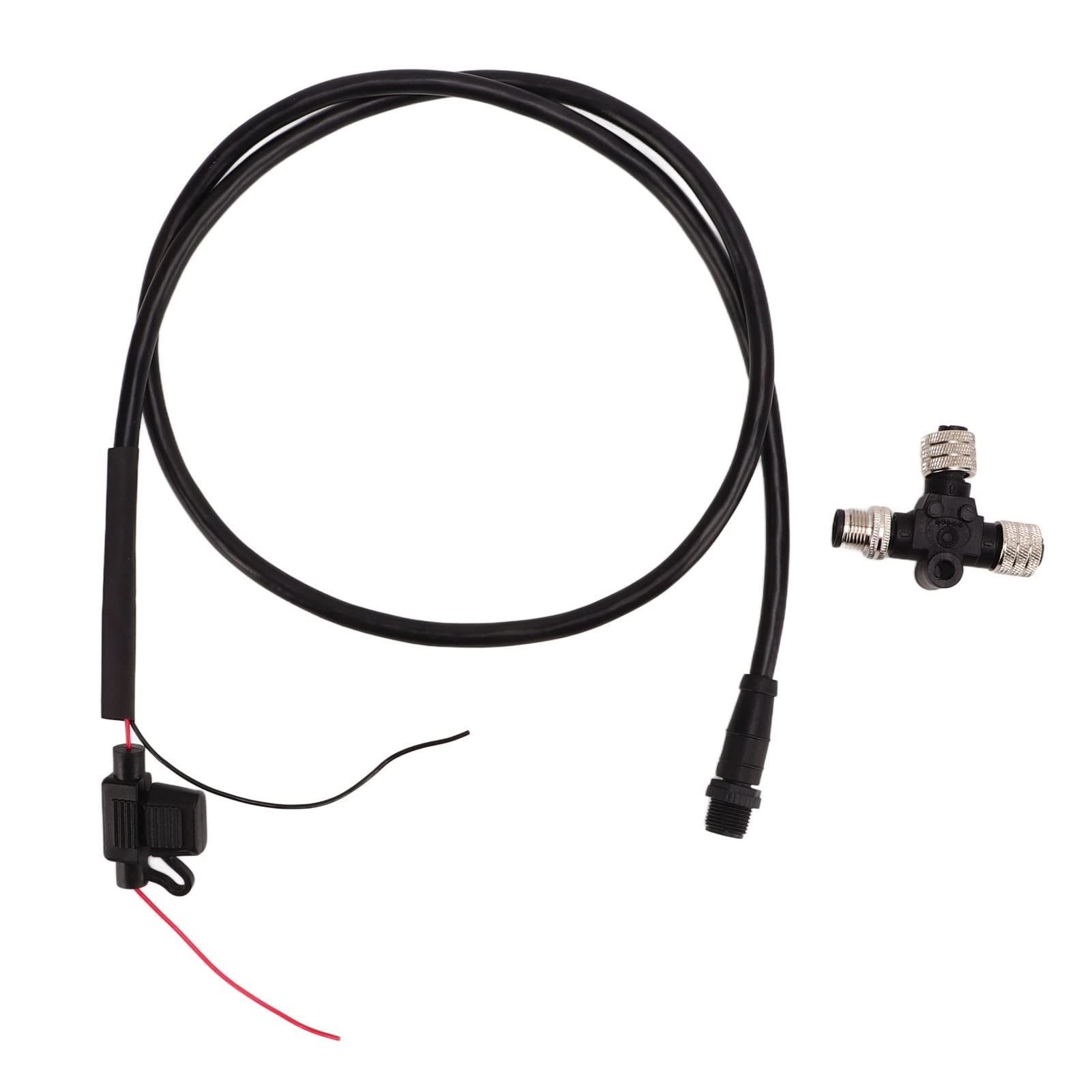 Für NMEA2000-Kabel, Backbone-Kabel mit T-Stecker 3A-Sicherung 5-poliges M12-Gewinde 1 M Lang IP67 Wasserdicht für NMEA 2000-Netzwerk von aqxreight