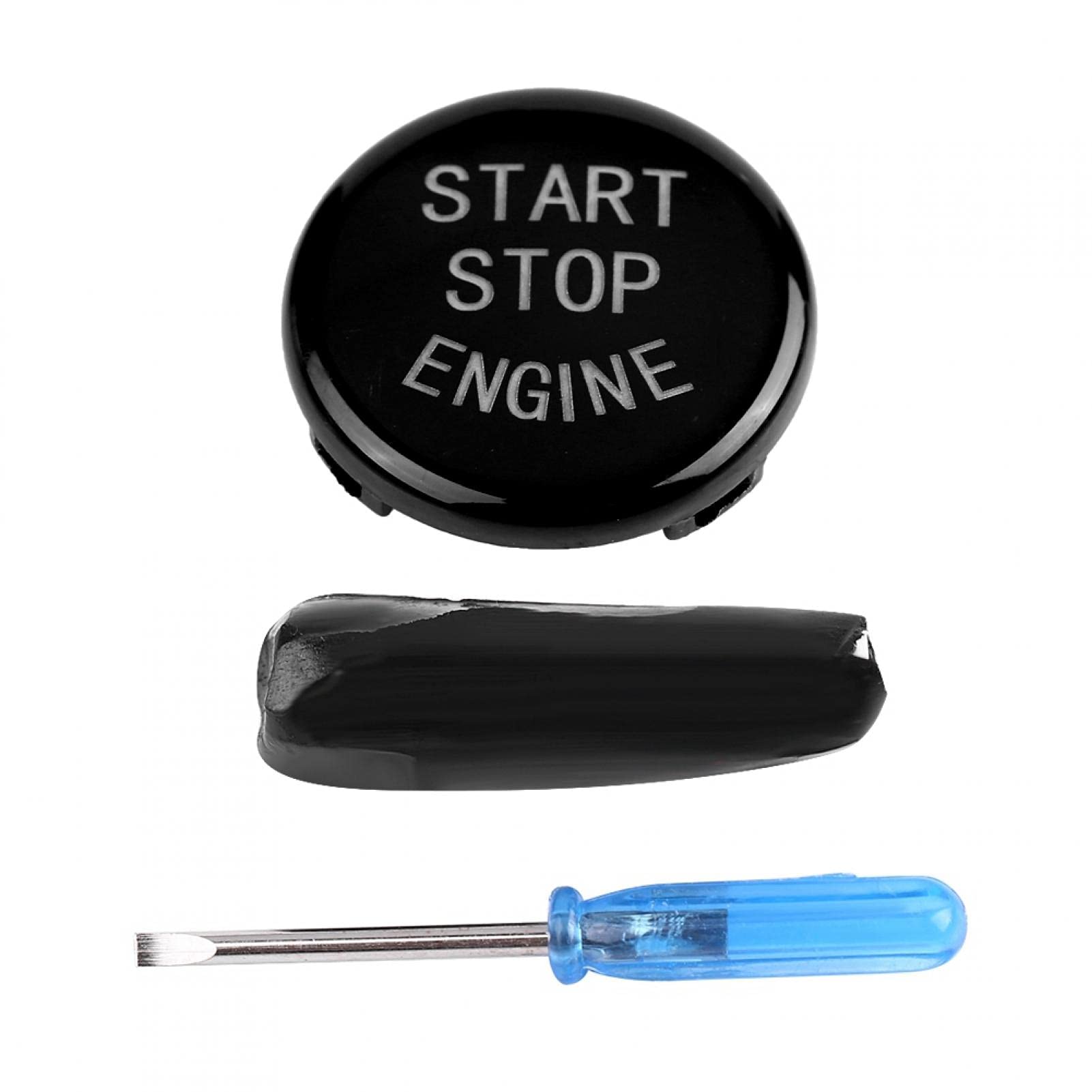 Start-Stopp-Knopf, Auto-Ein-Schlüssel-Motor-Zündschalter Start-Stopp-Knopfabdeckung für E90 E91 E92 E93 2005-2011(schwarz) von aqxreight