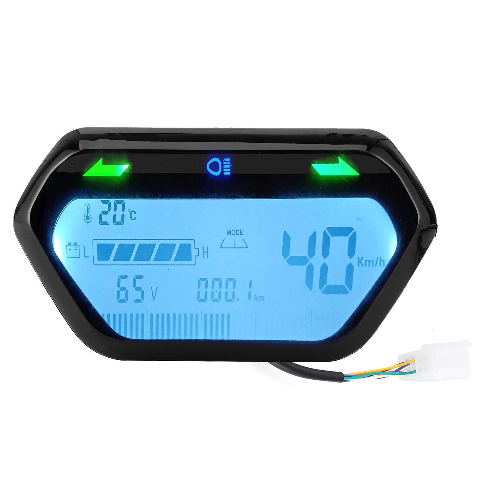 Tachometer, 48V/60V Tachometer Kilometerzähler Drehzahlmesser Digitales LCD-Display Universal für Elektro-Motorrad von aqxreight