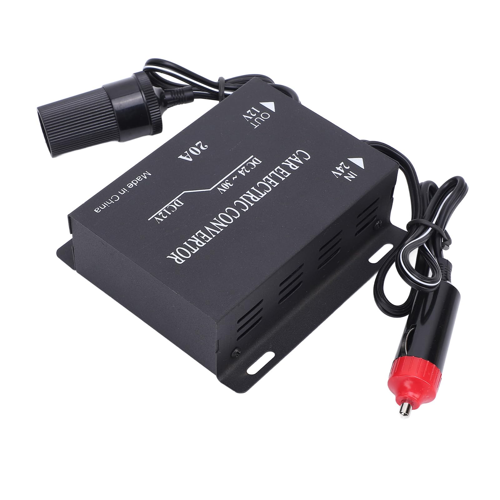 aqxreight 120W Bis 240W Auto -Leistungswandler DC 24 V Bis 12 V Transformator mit Premium -Eisengehäuse und Vollen Schutz für Fahrzeugefahrzeuge Wohnmobile Wohnmobile (20A) von aqxreight