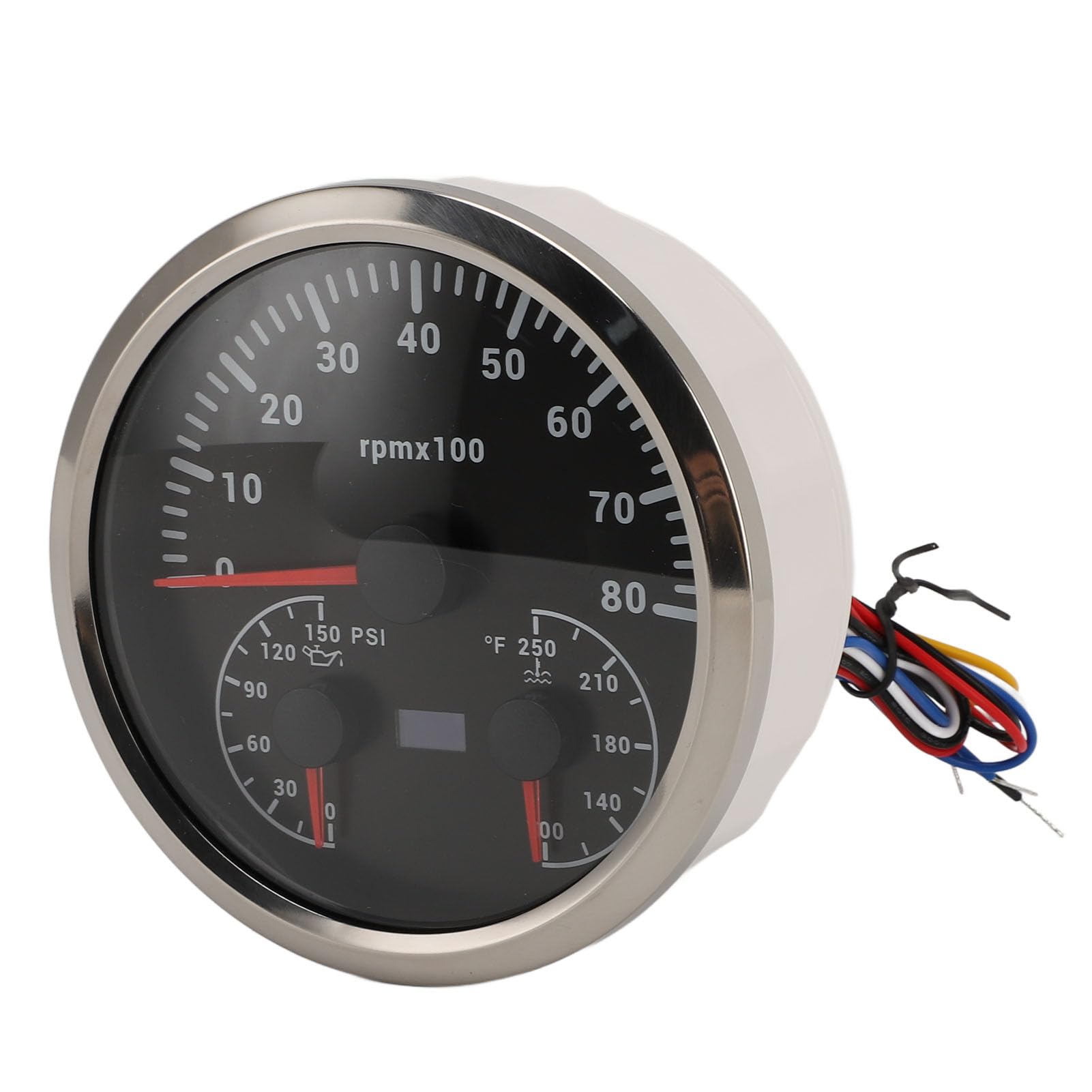 aqxreight 3 in 1 Tachometer 8000 U/Min Tachometer 0-150psi Öldruck 100-250 ℉ Wassertemperaturanzeige mit 7 Farben Hintergrundbeleuchtung für RV Yacht (Schwarzes Zifferblatt Silberzel aqxreight 3 in 1 Tachometer 8000 U/Min Tachometer 0-150psi Öldruck 100-250 ℉ Wassertemperaturanzeige mit 7 Farben Hintergrundbeleuchtung für RV Yacht (Schwarzes Zifferblatt Silberzel von aqxreight