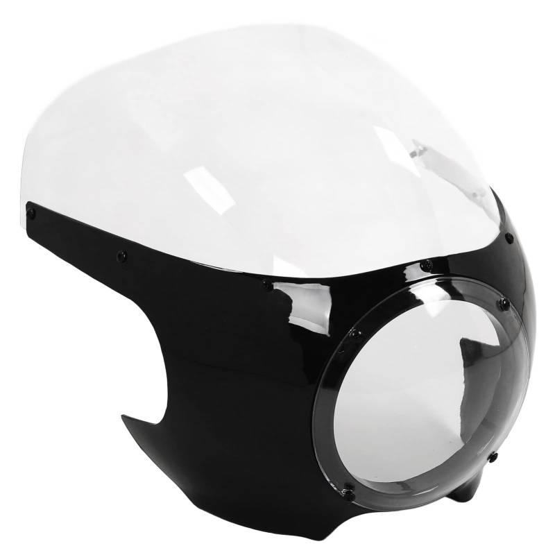 7-Zoll-Scheinwerferverkleidung aus ABS-Glas, Windschutzscheibenabdeckung für Runde Scheinwerfer, Motorrad, Reduziert Turbulenzen und Ermüdung, Universelle Passform (Transparent) von aqxreight