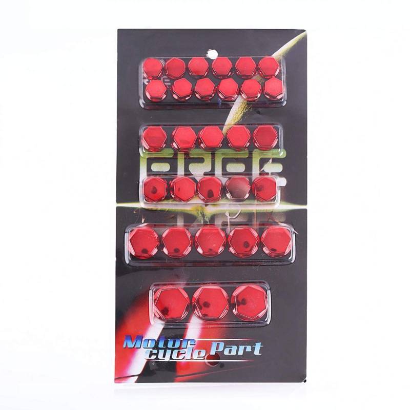 aqxreight - Bolt Covers Caps, 30Pcs Motorrad Motorrad Schraube Mutter Bolt Cap Cover Dekoration(rot) von aqxreight