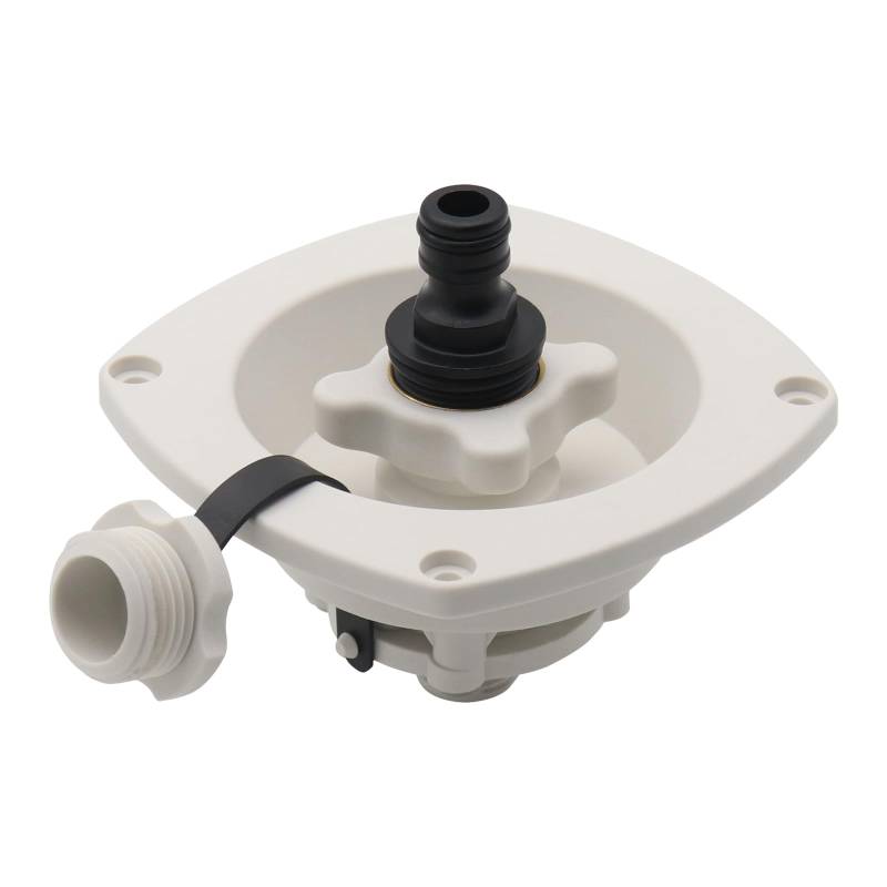 aqxreight RV-Einlass mit Schnellem Stecker für Renovierte Fahrzeuge und Nutznutzung mit Integriertem Stoppventil und Material (White) von aqxreight