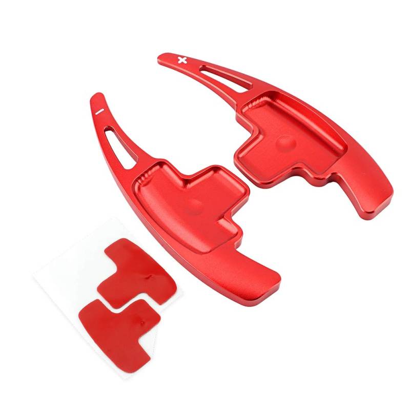aqxreight - Steering Wheel Paddle, Aluminum Car Steering Wheel Shift Paddles Extensions Fit For A/B/E/R/M Class GLK SLK(red) von aqxreight
