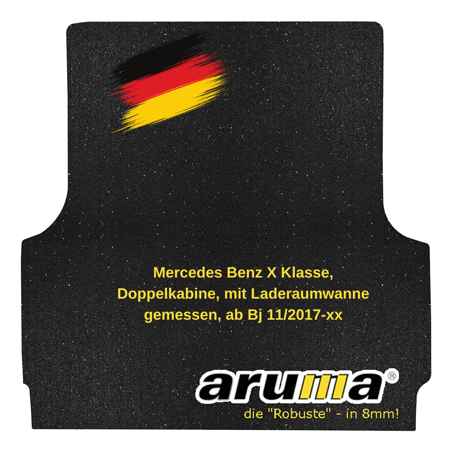 aruma® Antirutschmatte Laderaummatte kompatibel für Mercedes Benz X Klasse, Doppelkabine, mit Laderaumwanne gemessen, ab Bj 11/2017-xx | rutschfeste Unterlage | Schützt vor Verschmutzung von aruma