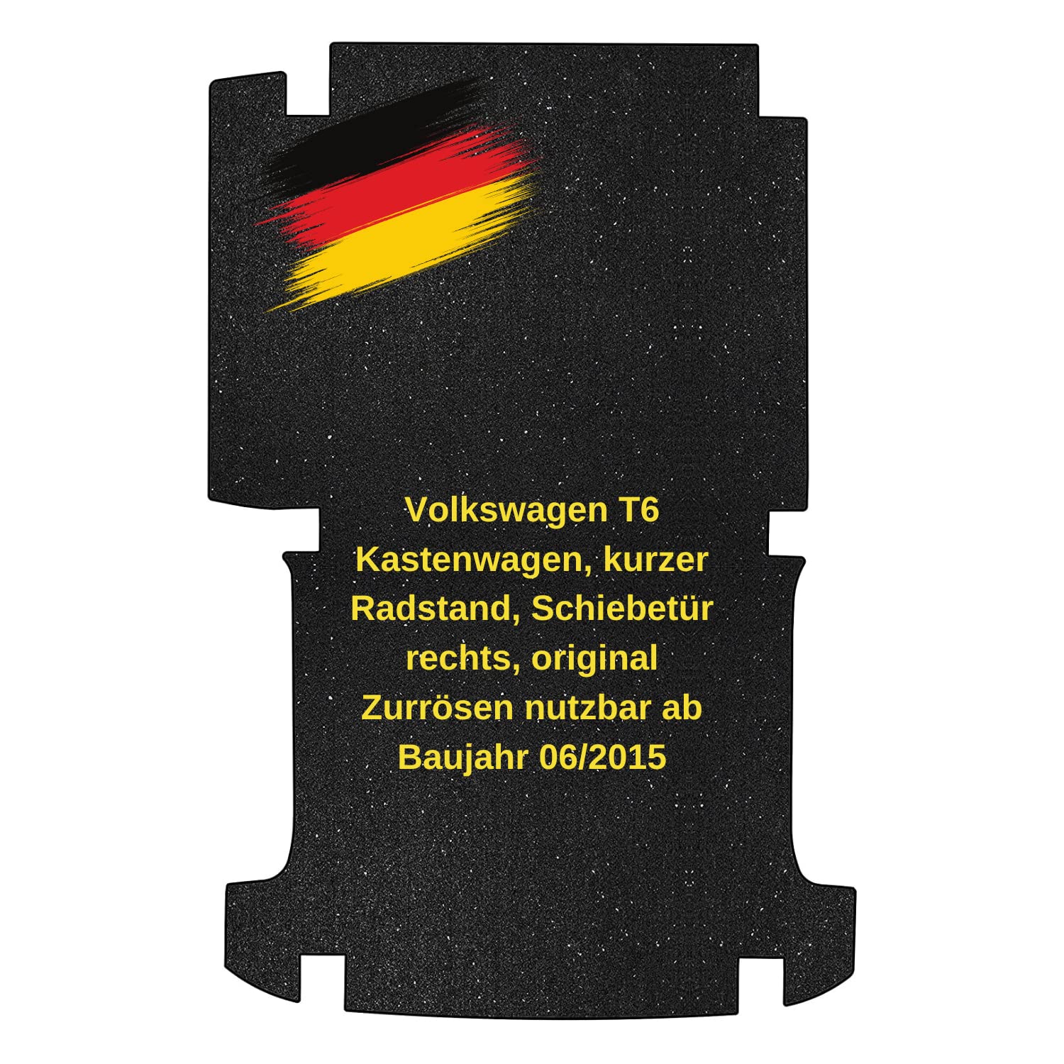aruma® Antirutschmatte kompatibel für VW T6 Kastenwagen, kurzer Radstand, Schiebetür rechts, original Zurrösen nutzbar ab Baujahr 06/2015 | rutschfeste Unterlage | Schützt vor Verschmutzung von aruma
