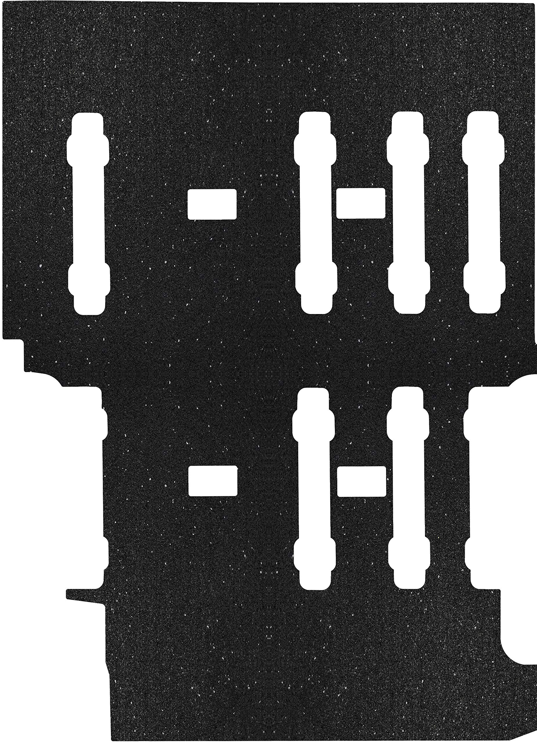2-teilige aruma® Antirutschmatte kompatibel für Ford Transit Custom, L1, Schiebetür rechts oder beidseitig mit Sitzschienen, mit Heizung passend für Blechboden/Gummi ab Baujahr 04/2012-10/2023 von aruma