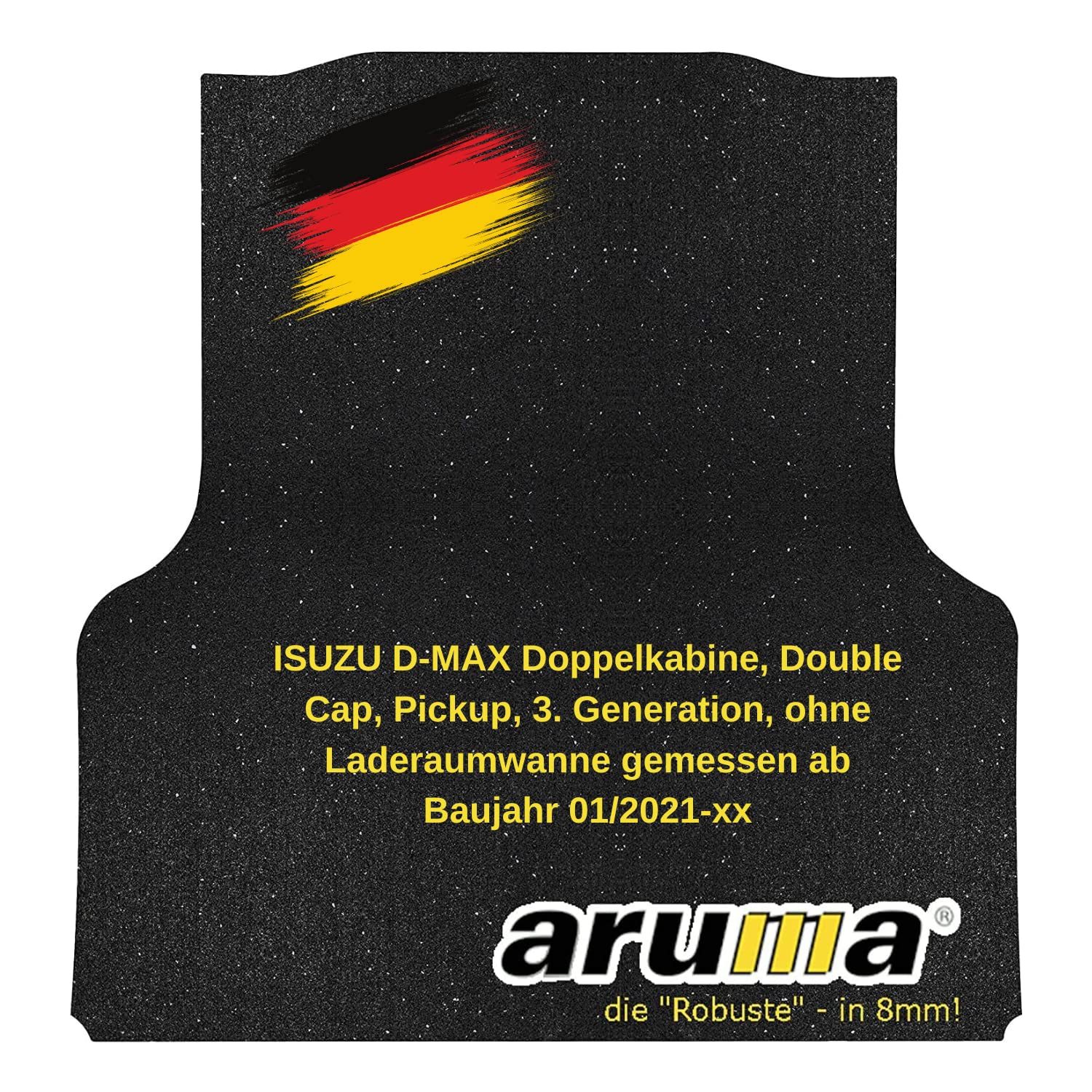 aruma® Antirutschmatte Laderaummatte maßgeschneidert kompatibel für Isuzu D-MAX Doppelkabine, Double Cap, Pickup, 3. Generation, ohne Laderaumwanne gemessen ab Baujahr 01/2021-xx von aruma