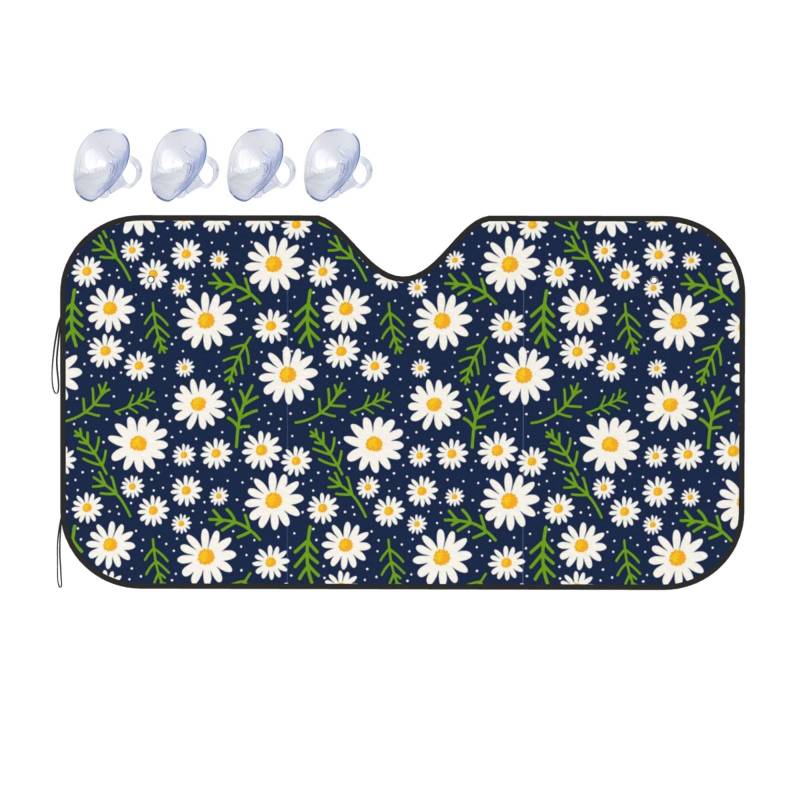 Auto-Sonnenschutz mit Buntem Blumenmuster, faltbar, Wind-Sonnenblende, wärmereflektierender Sonnenschutz für den Sommer von asbwuo