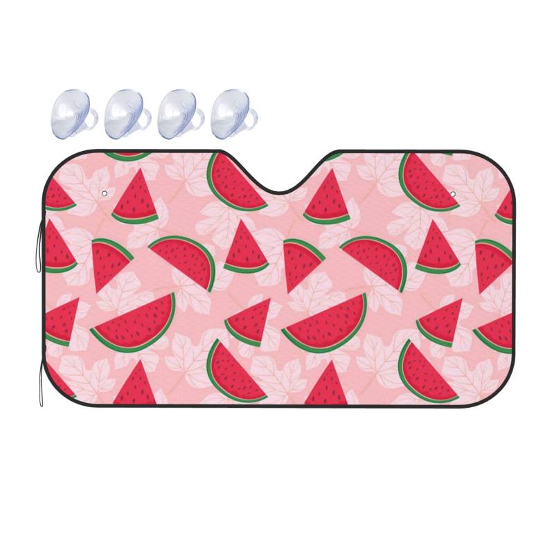Auto-Sonnenschutz mit rosa abstrakten Früchten, süßem Wassermelonen-Cartoon-Muster, faltbar, Wind-Sonnenblende, wärmereflektierender Sonnenschutz für den Sommer von asbwuo