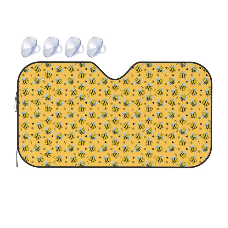Cute Bee Gifts Auto-Sonnenschutz, Hitze- und UV-Strahlenblocker, Faltbarer Sonnenschutz für die Frontscheibe, universelles Fahrzeug-Innenzubehör von asbwuo