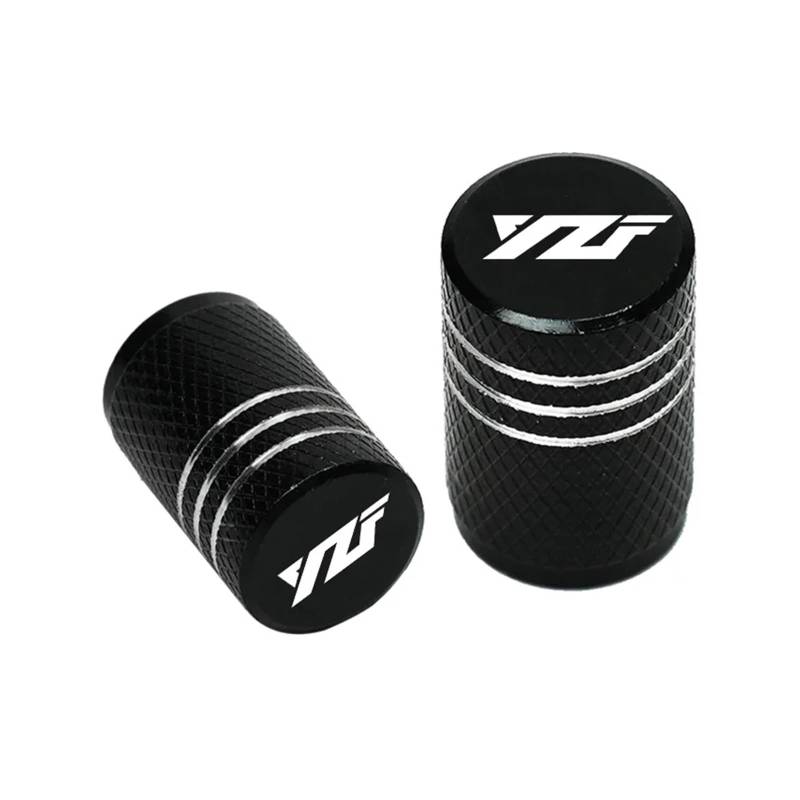 Motorrad Ventilkappen Für YZF R3 R25 R6 R1 R125 250 2013-2023 Zubehör Motorrad CNC Aluminium Reifen Ventil Air Port Stem Abdeckkappen(Black) von asdlha