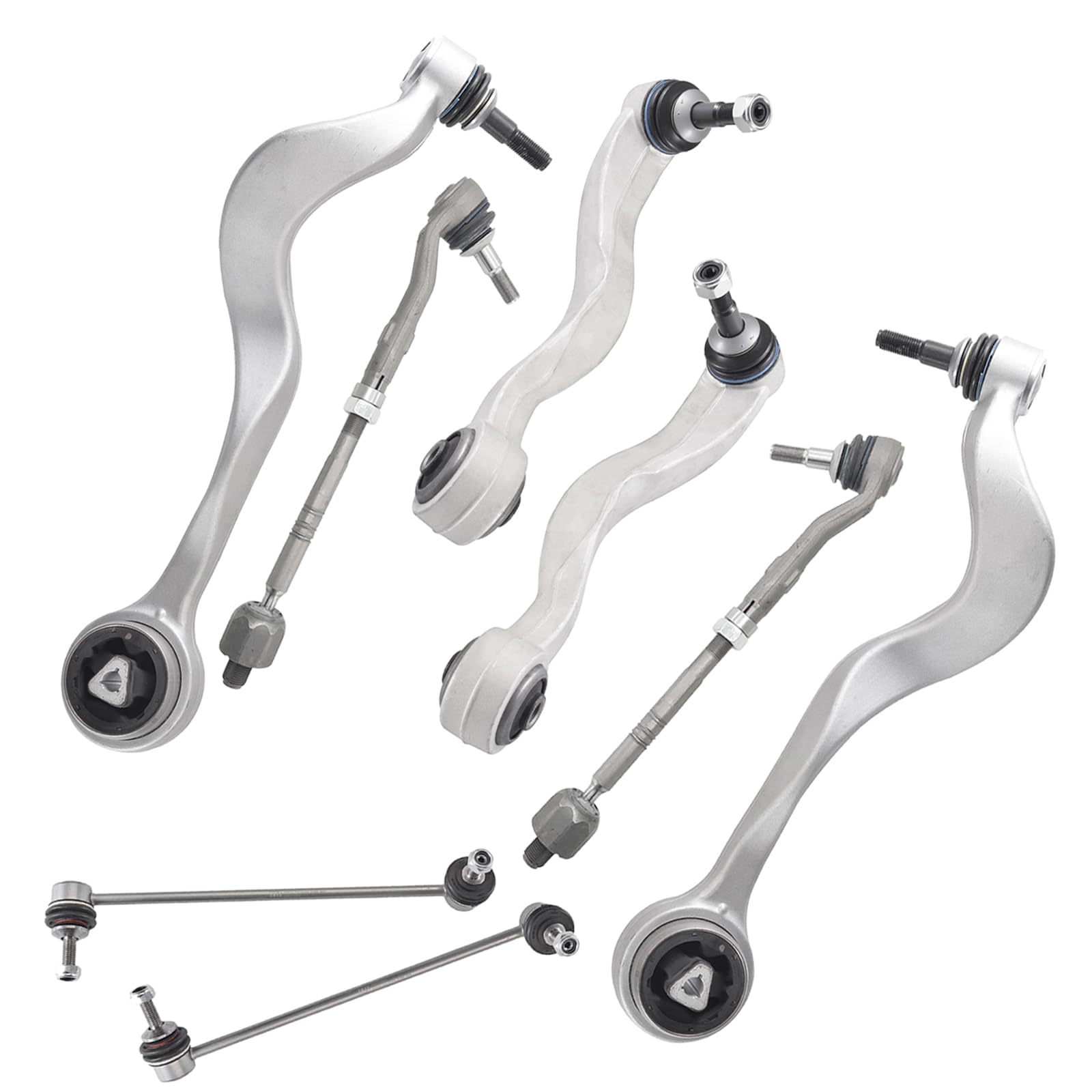ASUPRICOS 8x Suspension Set Suspension Arm Front Axle Lower Forward and Rearward Coupling Rod Tie Rod For BMW 525i 528i 530i 535i 545i 550i M5 2004-2010 von asupricos