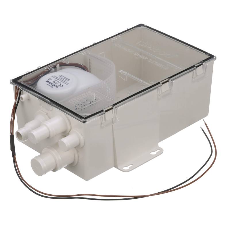 Attwood 4143-4 Duschsumpf Pumpensystem, 750 GPH-Modell, 12 Volt, 56 cm Kabel, Standardbox, Auslassschlauch mit 19 mm Innendurchmesser von attwood