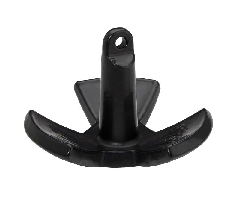 attwood 9946B1 Solid Cast Iron 18-Pound Large Eye River Boat Anchor, Black PVC-Coated Finish von attwood