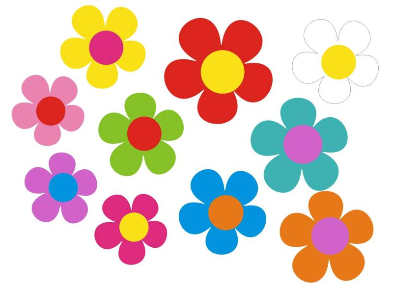 Autoaufkleber, Blumendesign, Hippie Blumen - bunt gemischt - Hippie 031 - B Ware - 20Stück von aufgeklebt.de
