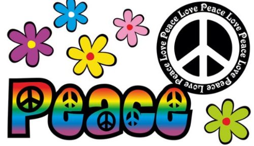 Autoaufkleber, Blumendesign: Love and Peace 03 Rainbow von aufgeklebt.de