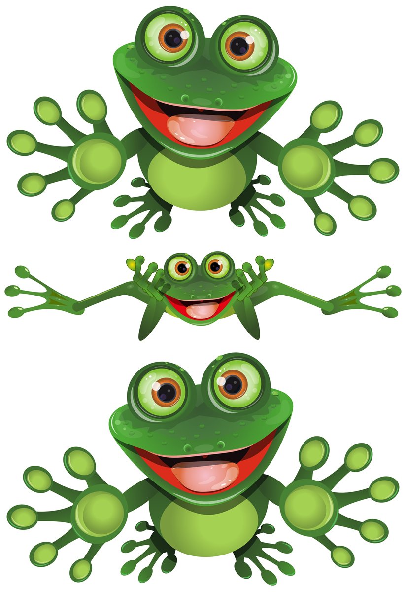 Funny Frog - Lustiger Frosch - Autoaufkleber - Funny Frog Set 01 von aufgeklebt.de
