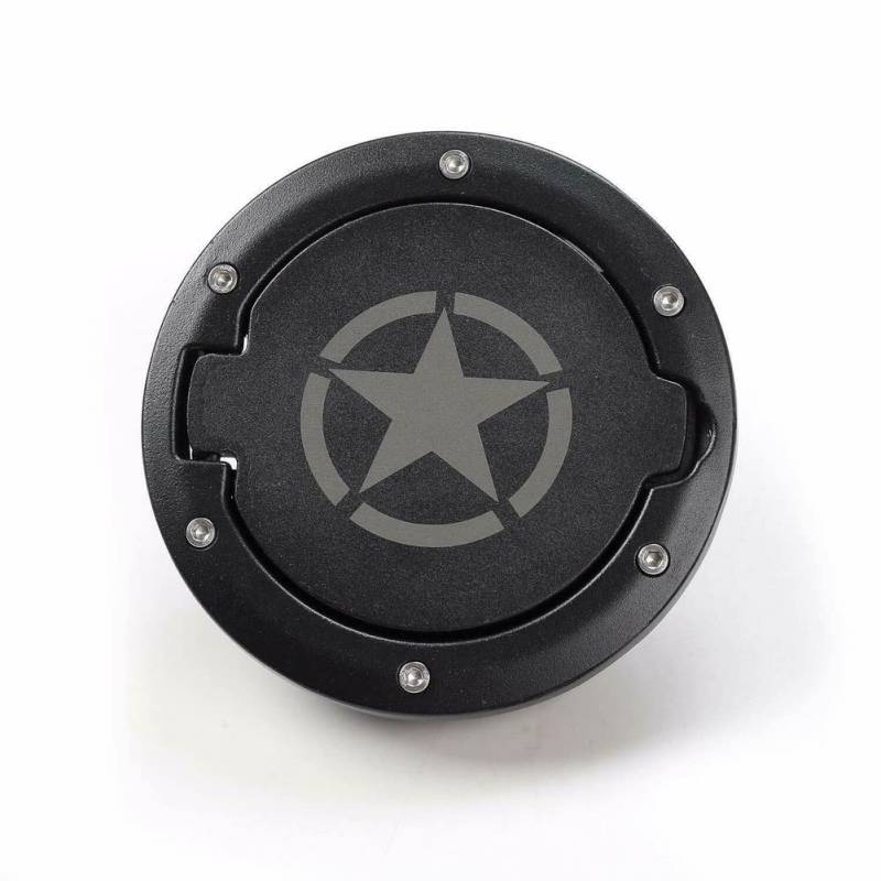 aus Tankdeckel für Jeep Wrangler JK & Unlimited 2/4-Türer - Schwarz, Metall + ABS, Drehverschluss von aus