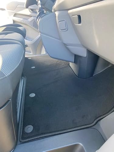 Fußmatte Teppich feiner Dicker Velour 1-TLG schwarz passend für VW New Transporter ab 2025 (T7 T8) 3 Sitzer von autix