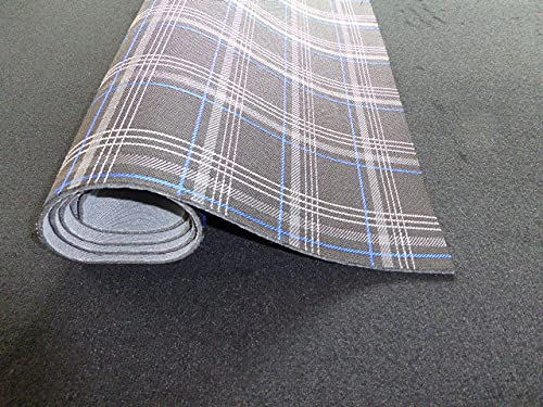 autix Reststück 150 cm x 300 cm Stoff Autostoff Sitzstoff Polsterstoff Meterware Himmelstoff Karo blau kompatibel für VW Golf 7 GTI 150 cm breit von autix