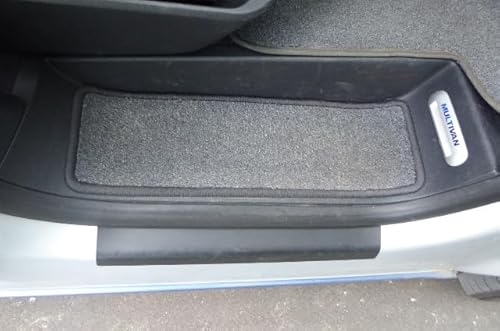 Teppiche für Einstieg Trittstufen passend für VW T5 T6 T6.1 Multivan Caravelle California Transporter grau meliert (Für Modell mit 1 Schiebetür) von autix