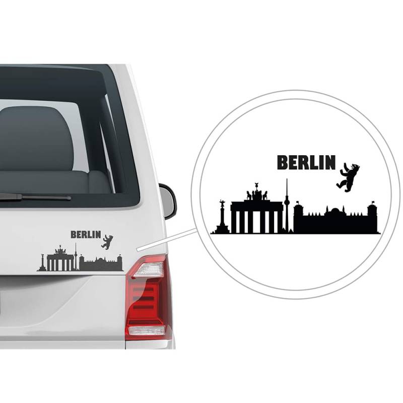 Auto-Dress Stadt Berlin, Heck-Auto-Aufkleber 20cm x 9cm (Schwarz Glanz) von Auto-Dress