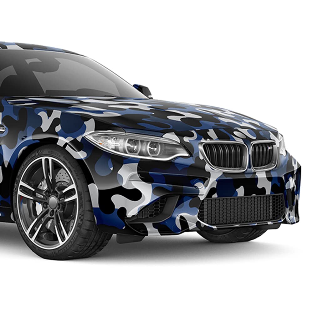 Auto-Dress Camouflage Auto-Folie mit Luftkanal-Technik für 3D Car-Wrapping 1500x150cm (Blau) von auto-Dress.de