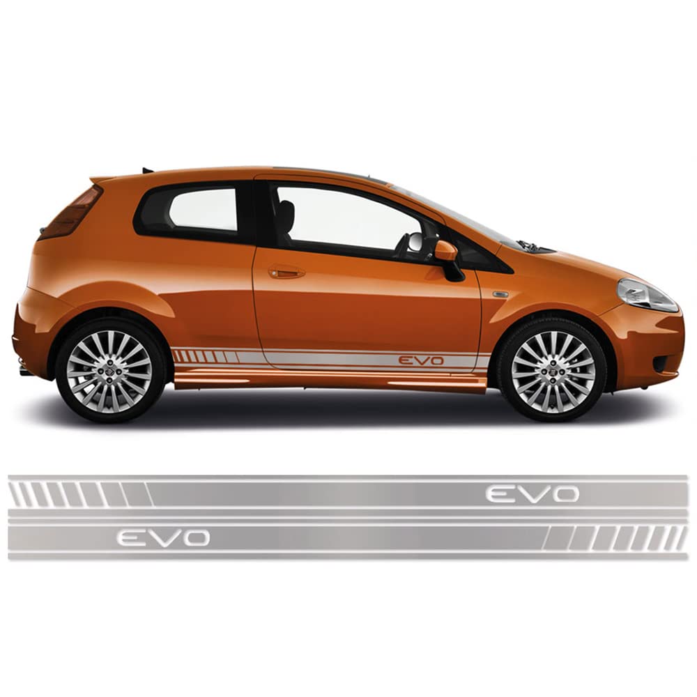 Auto-Dress Seitenstreifen Aufkleber Set/Dekor passend für FIAT Punto - Motiv: Evo (148 Deep Red) von auto-Dress.de