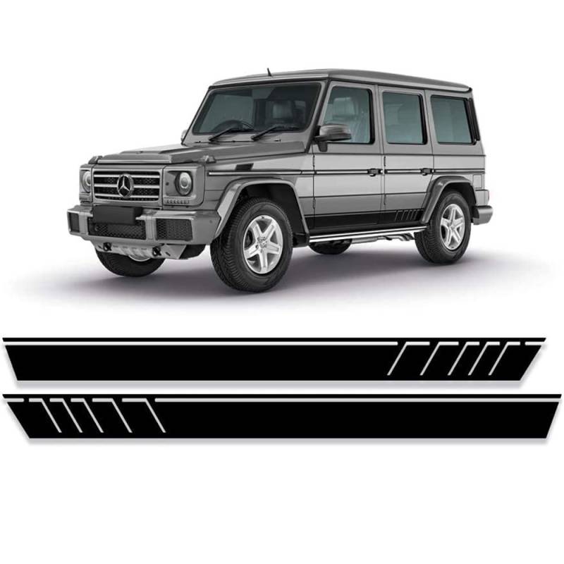 Auto-Dress Seitenstreifen Aufkleber Set/Dekor passend für Mercedes G-Klasse Edition 463 (111M Black Matt) von Auto-Dress