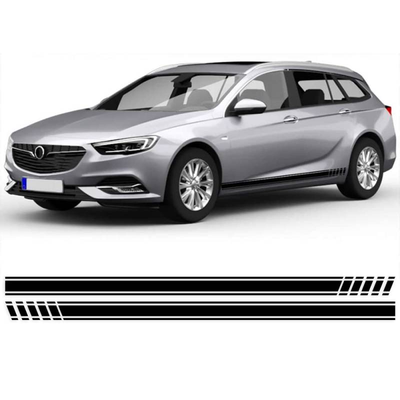 Auto-Dress Seitenstreifen Aufkleber Set/Dekor passend für Opel Insignia - Motiv: Clean (111M Black Matt) von Auto-Dress