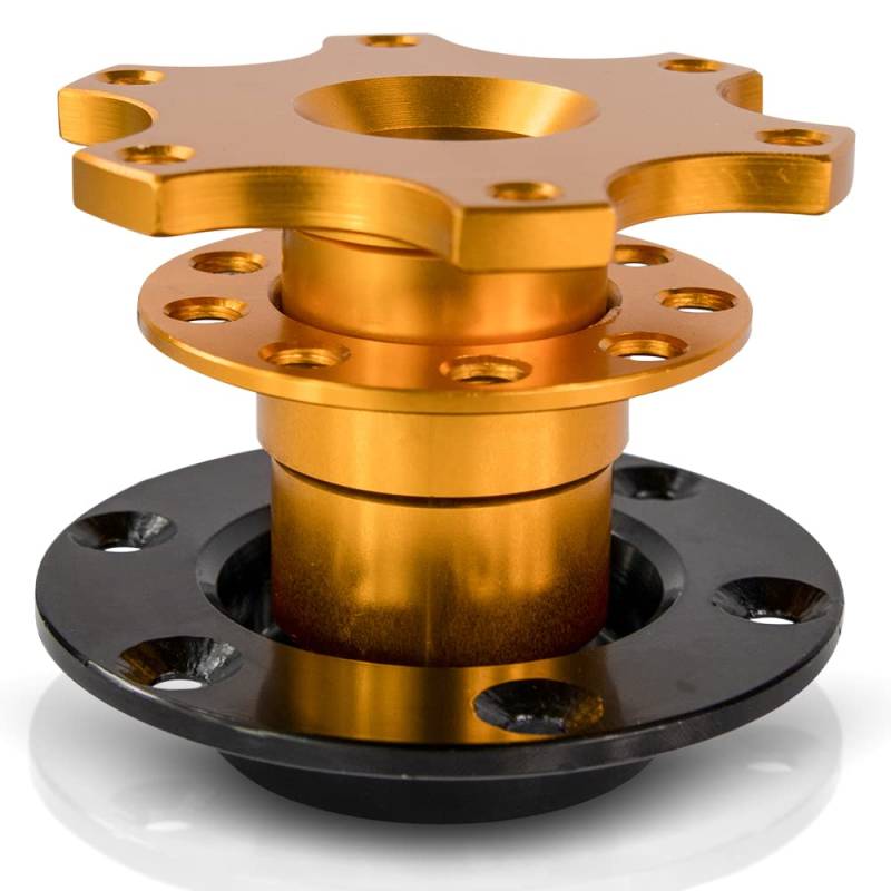 Auto-Dress Snap Off Lenkrad Schnellverschluss - Sportlenkrad Quick Release für Sparco, Momo, OMP Sport Lenkräder - Hohe Ausführung (Gold) von Auto-Dress
