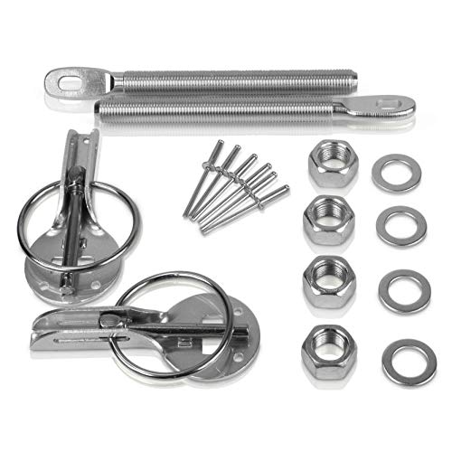 Auto-Dress 2X Aluminium Haubenhalter, Hauben-Verschluss in veschiedenen Farben (Silber) von Auto-Dress