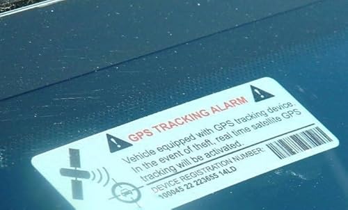 auto-badges 2 x Kfz-Warn-Aufkleber, Vinyl, selbstklebend, sehr Gute Haftung, GPS-Nachverfolgung von auto-badges