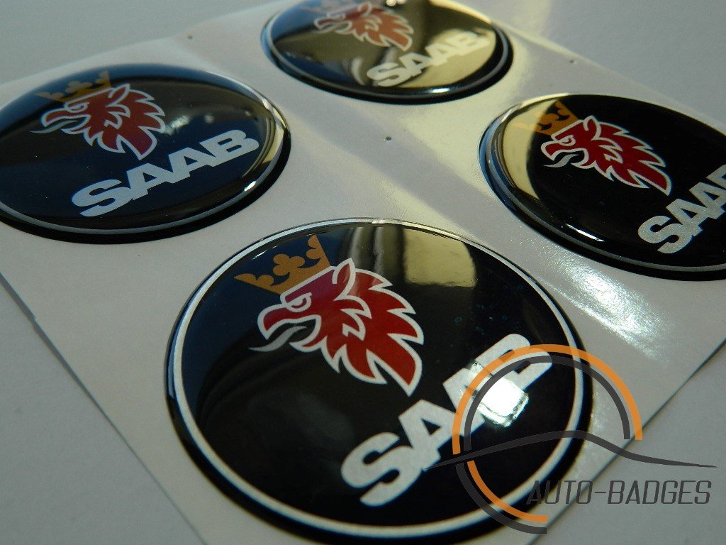 X4 Saab Radkappenaufkleber, 60 mm Durchmesser X4 Saab Radkappenaufkleber, 60 mm Durchmesser von auto-badges