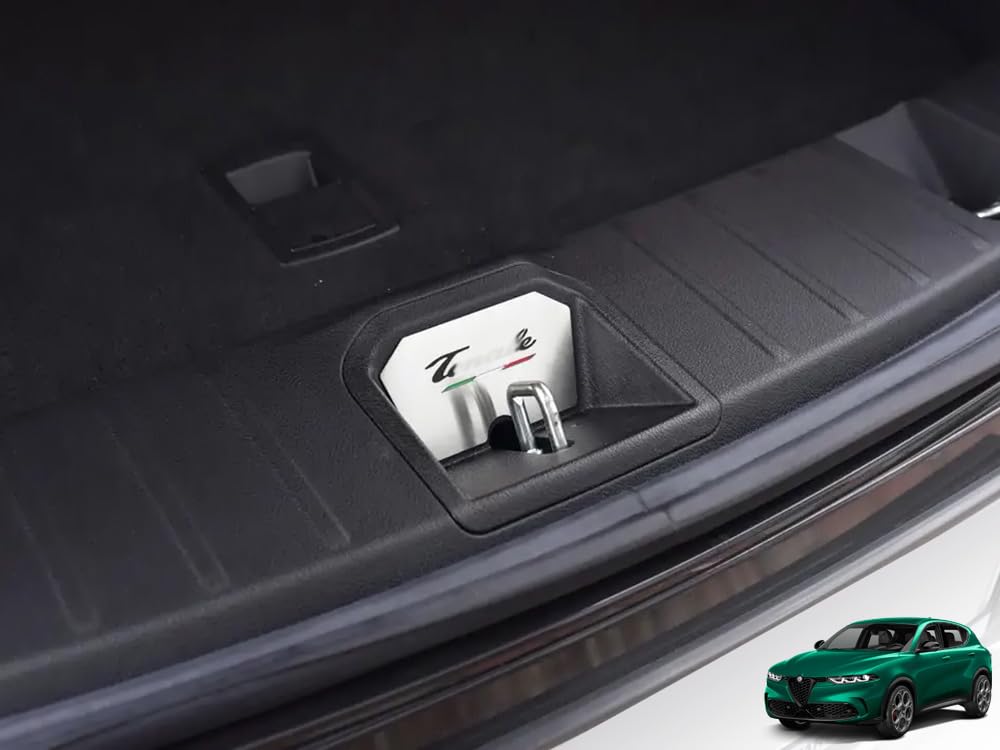 Abdeckung aus Stahl für Alfa.Romeo Tonale | Kofferraumschloss Dekor | 1 Stück Edelstahl Q4 Schnelle Sprint italienischer Tribut Plug-in Hybrid Zubehör Tuning Abdeckung aus Stahl für Alfa.Romeo Tonale | Kofferraumschloss Dekor | 1 Stück Edelstahl Q4 Schnelle Sprint italienischer Tribut Plug-in Hybrid Zubehör Tuning von autoCOVR