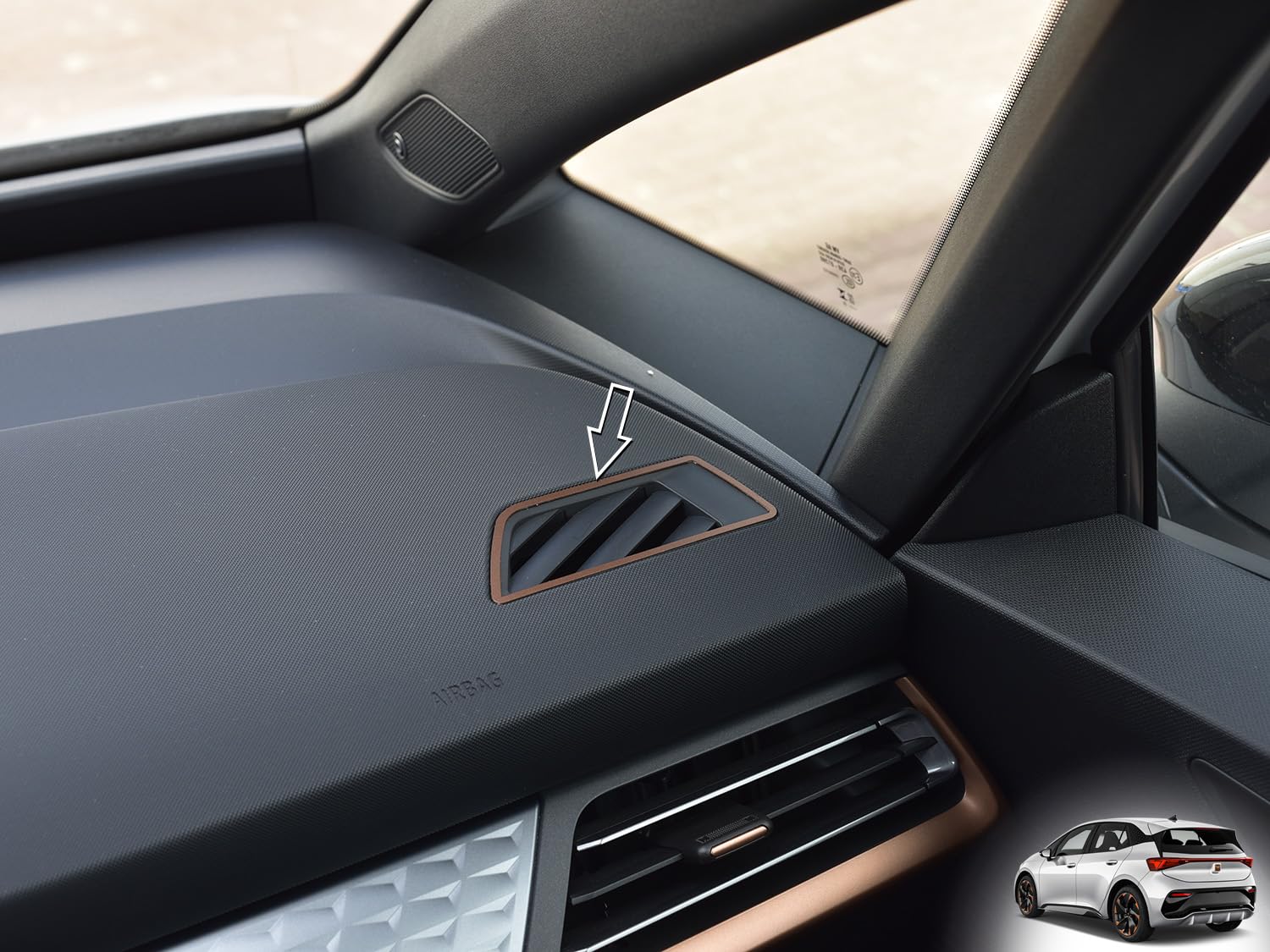 Abdeckung aus Stahl für Cupra.Born | Farbe COPPER Stil - Rahmen für Enteiser | 1 Stück Edelstahl E-Boost Impulse VZ Edition Advantage Dynamic Born Zubehör Tuning von autoCOVR