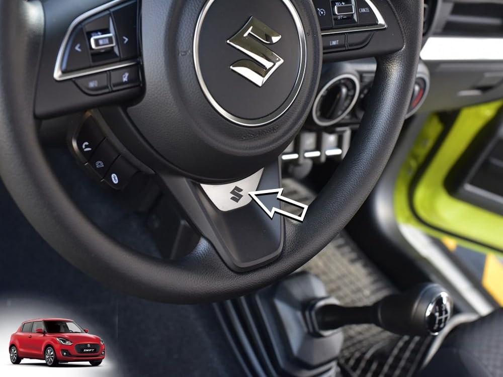 Dekor Stahl für 2017-2024 Suzuki.SWIFT | Für das Lenkrad | 1 Stück Edelstahl AZ RZ A2L A GL GLX SHVS AllGrip Hybrid Swift Tuning Zubehör Dekor Stahl für 2017-2024 Suzuki.SWIFT | Für das Lenkrad | 1 Stück Edelstahl AZ RZ A2L A GL GLX SHVS AllGrip Hybrid Swift Tuning Zubehör von autoCOVR