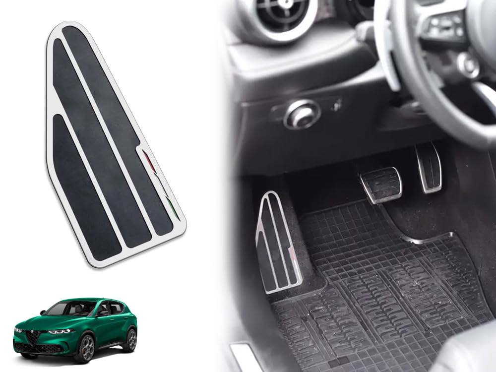 Fußstütze aus Stahl für Alfa.Romeo Tonale | 1 Stück Edelstahl Q4 Schnelle Sprint italienischer Tribut Plug-in Hybrid Zubehör Tuning Fußstütze aus Stahl für Alfa.Romeo Tonale | 1 Stück Edelstahl Q4 Schnelle Sprint italienischer Tribut Plug-in Hybrid Zubehör Tuning von autoCOVR