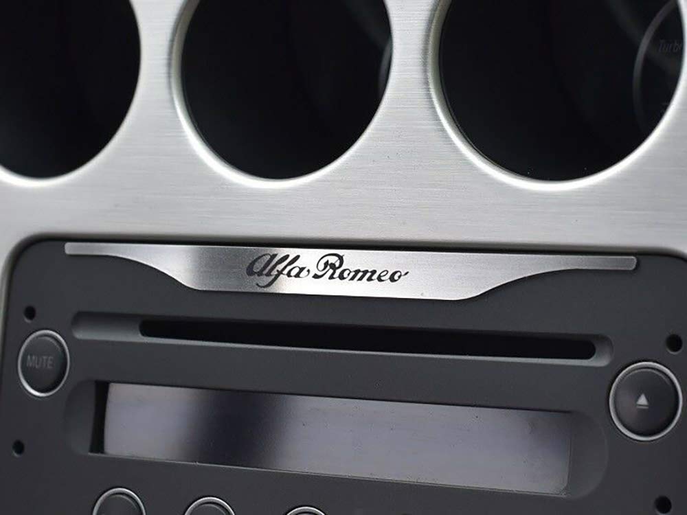 Interieur Stahlabdeckung für Alfa_Romeo 159 & BRERA & SPIDER (939) - 1 Stück Platte Emblem Zubehör Edelstahl Gebürstet Blenden Cockpit Dekor von autoCOVR