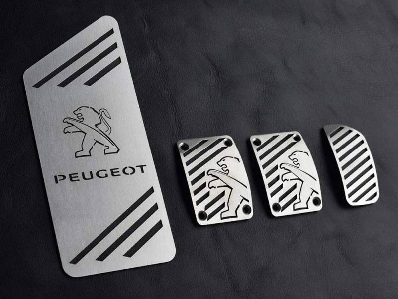 Pedale Set mit Fußstütze Stahlabdeckung für Peugeot.208 II & 2008 II 4 Stück Pedal Pedalkappen Brems Gas Kupplungspedal Fußablage Fußpedal Zubehör Edelstahl Gebürstet Komplett Zubehör von autoCOVR